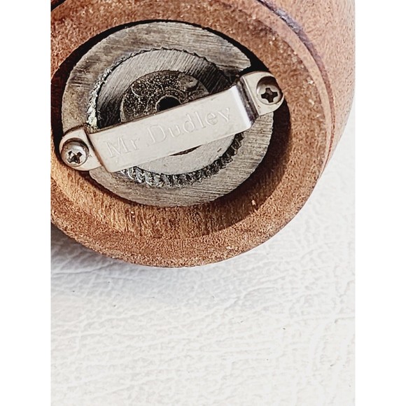 VTG MCM Mr. Dudley Wood Salt & Pepper Mill Grinder Set - Picture 6 of 8